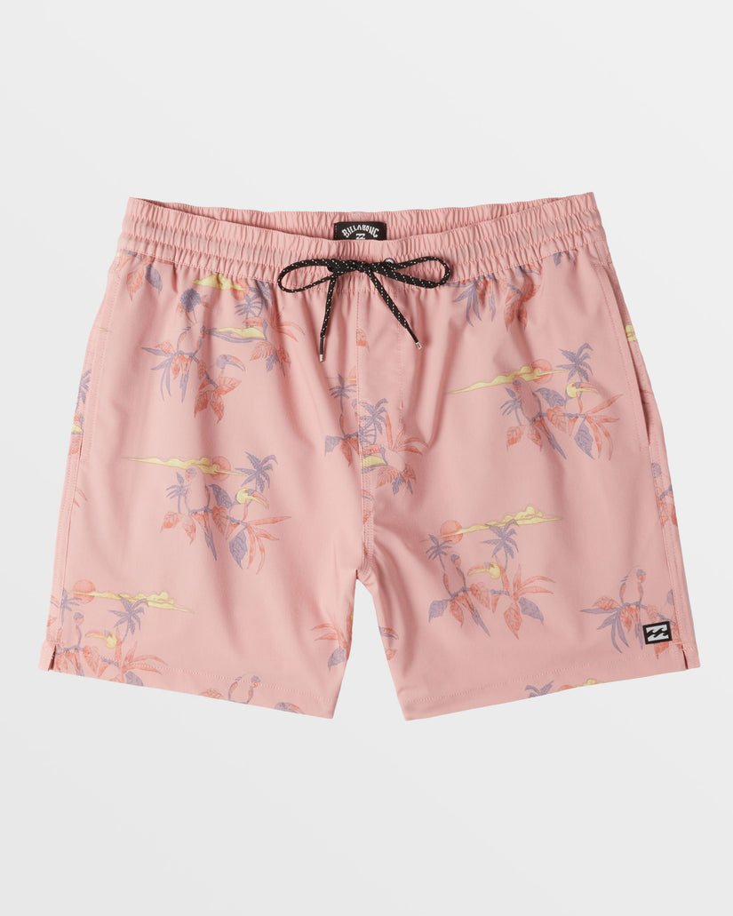 Good Times Layback 16" Swim Trunks - Rose