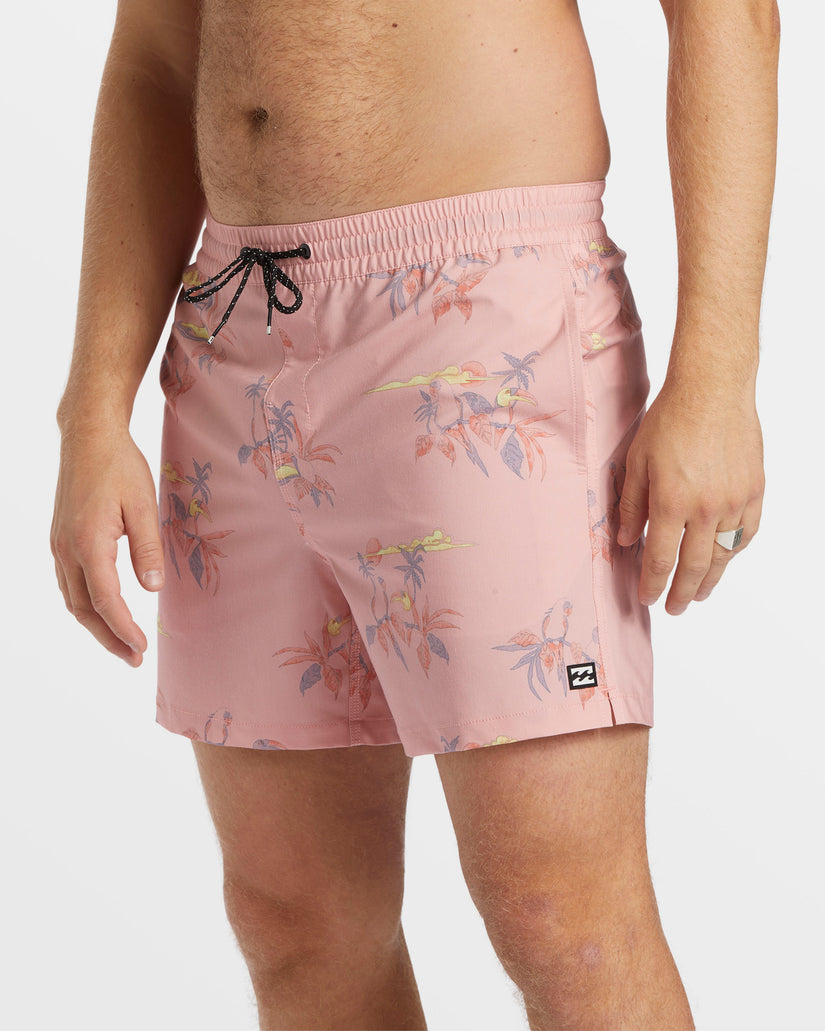 Good Times Layback 16" Swim Trunks - Rose