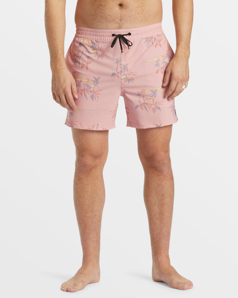 Good Times Layback 16" Swim Trunks - Rose