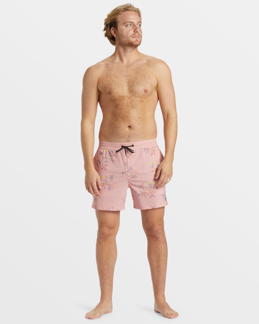 Good Times Layback 16" Swim Trunks - Rose