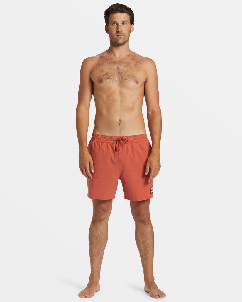 Every Other Day Layback 16" Swim Trunks - Dusty Red