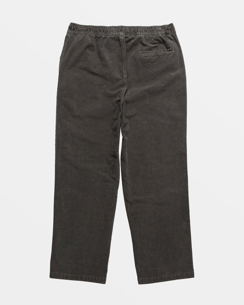 Larry Elastic Waist Corduroy Pants - Slate Green