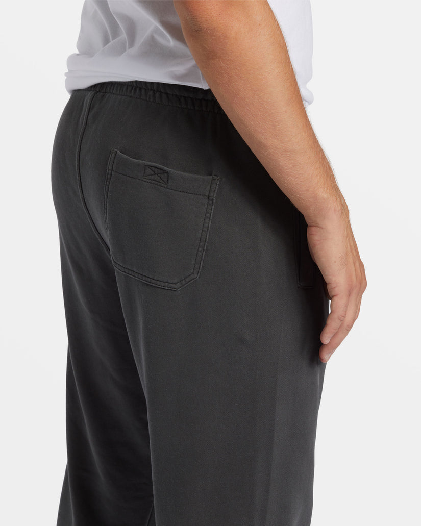 Wave Washed Elastic Waist Sweatpants - Raven