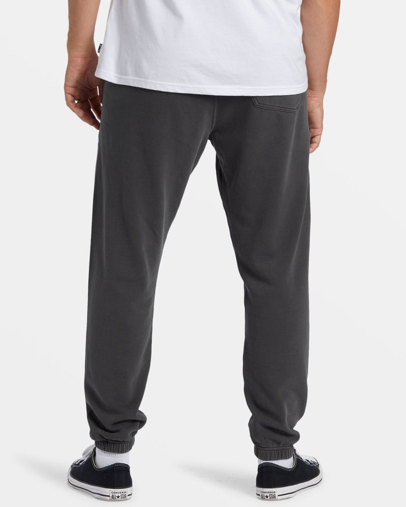 Wave Washed Elastic Waist Sweatpants - Raven