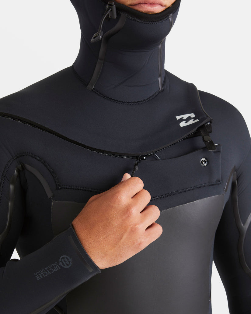 5/4mm Absolute Natural+ Upcycler Chest Zip Hooded Wetsuit - Black