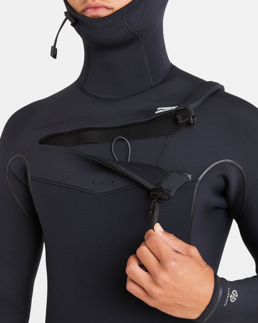 6/5mm Furnace Natural Upcycler Chest Zip Wetsuit - Black