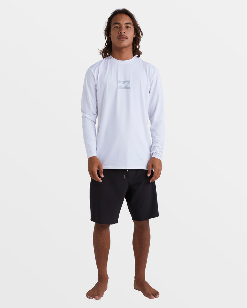 All Day Wave Loose Fit Long Sleeve Surf Tee - White