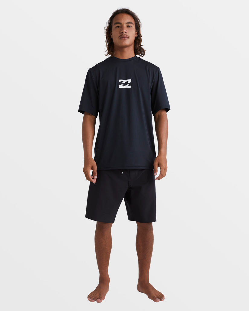 All Day Wave Loose Fit Short Sleeve Surf Tee - Black