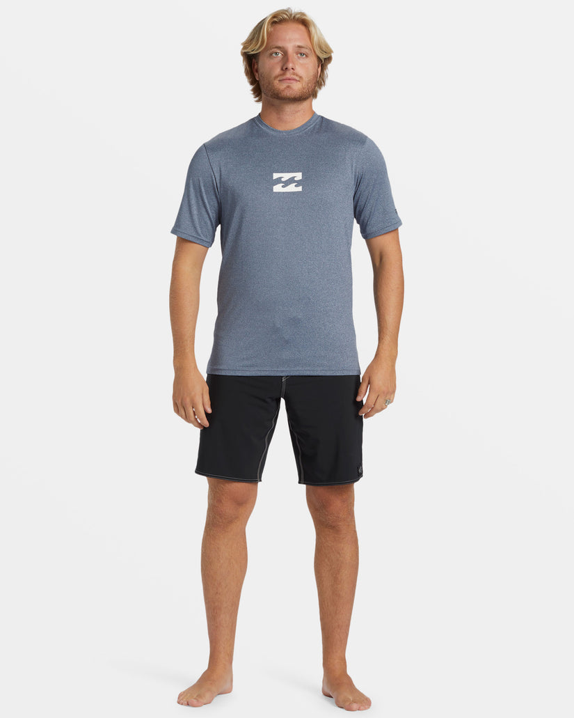 All Day Wave Loose Fit Short Sleeve Surf Tee - Navy Heather