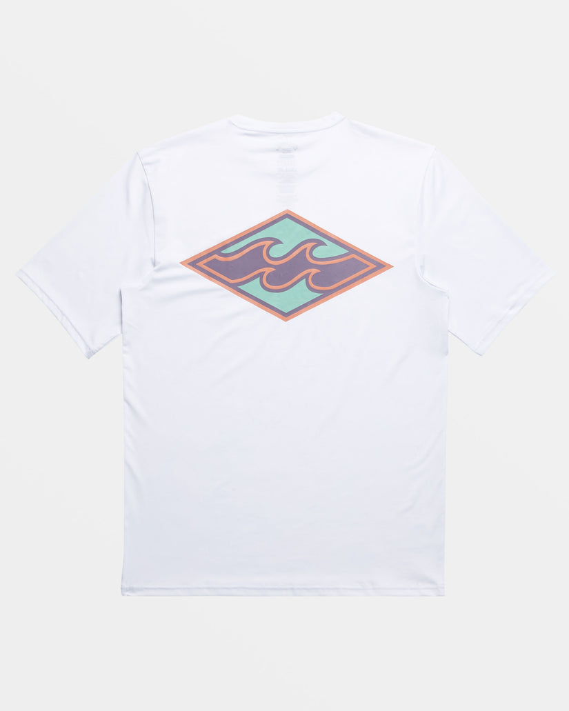 Crayon Wave Loose Fit Short Sleeve Surf Tee - White