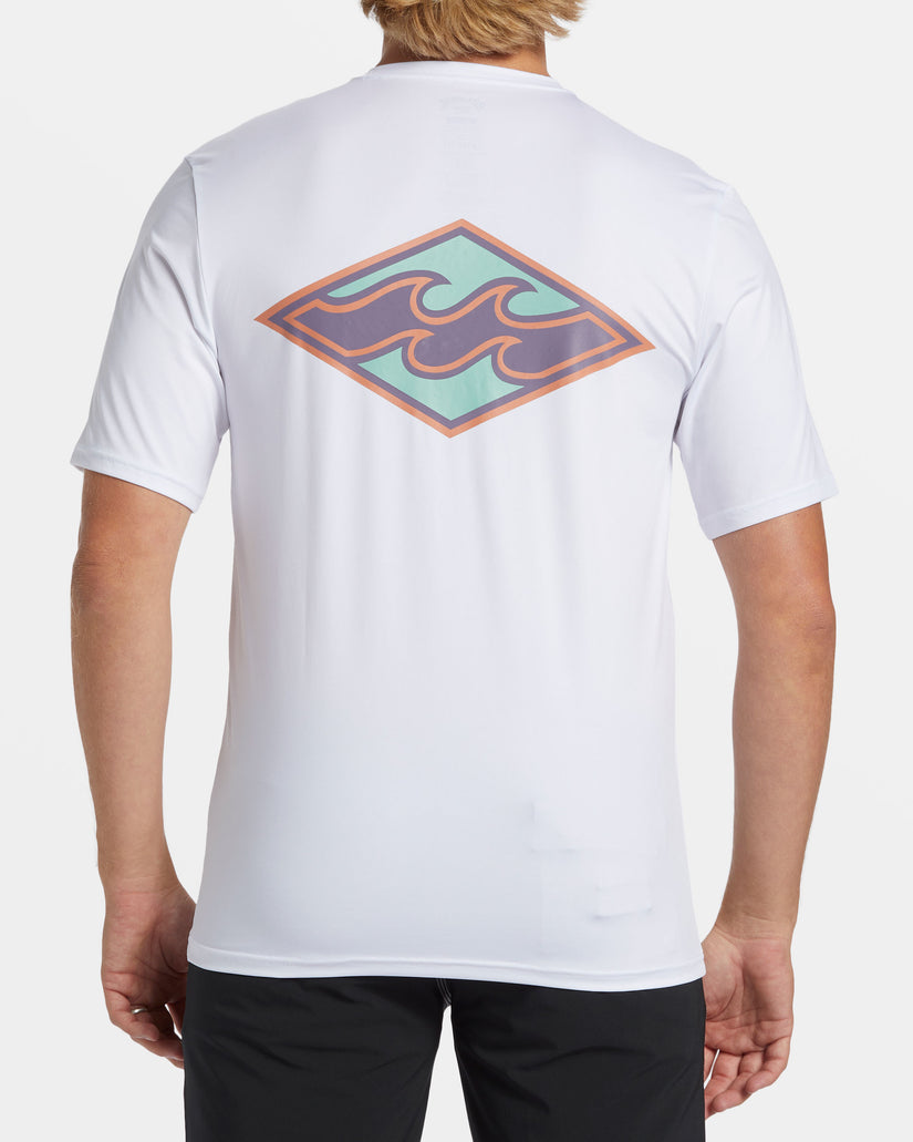 Crayon Wave Loose Fit Short Sleeve Surf Tee - White