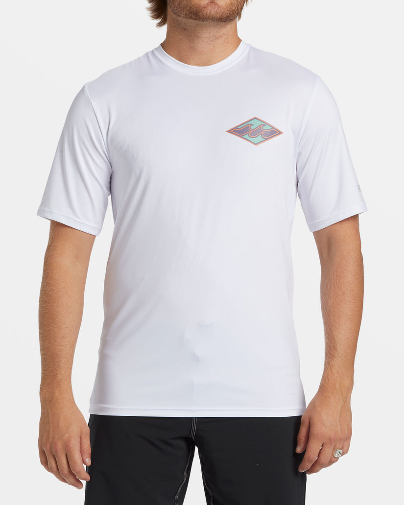 Crayon Wave Loose Fit Short Sleeve Surf Tee - White