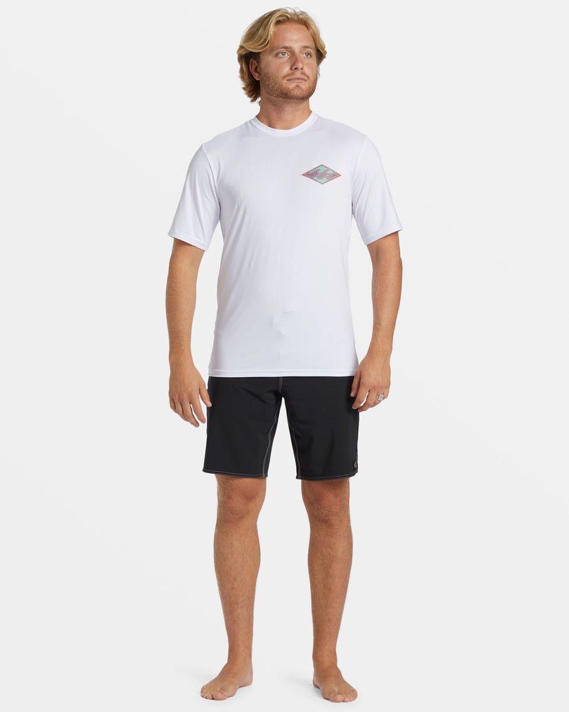 Crayon Wave Loose Fit Short Sleeve Surf Tee - White