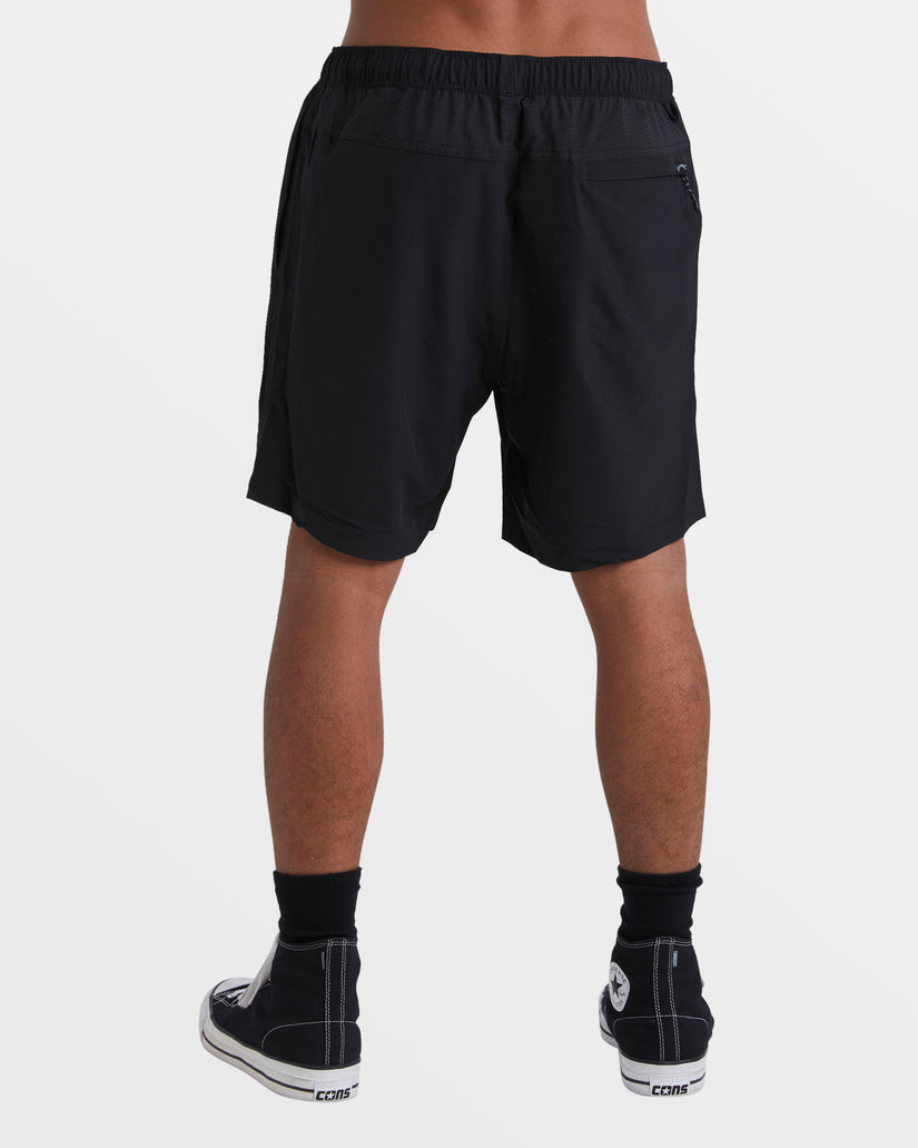 A/Div Surftrek Elastic Waist Shorts 17" - Black