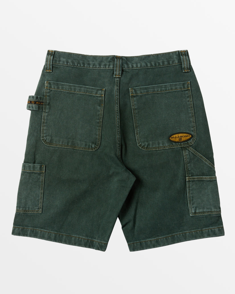 Bad Dog 21" Workwear Shorts - Green Overdye