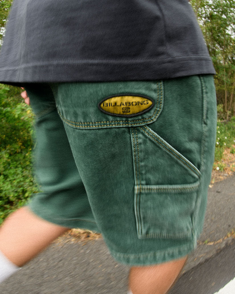 Bad Dog 21" Workwear Shorts - Green Overdye