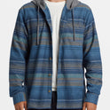 Baja Hooded Long Sleeve Flannel Shirt - Dusty Navy