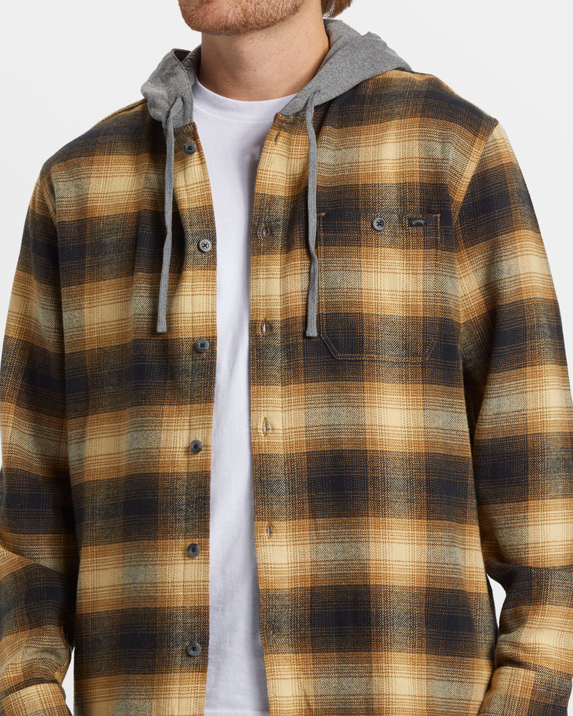 Baja Hooded Long Sleeve Flannel Shirt - Otter