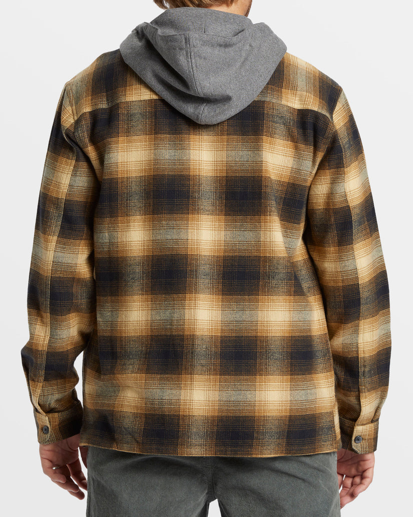 Baja Hooded Long Sleeve Flannel Shirt - Otter