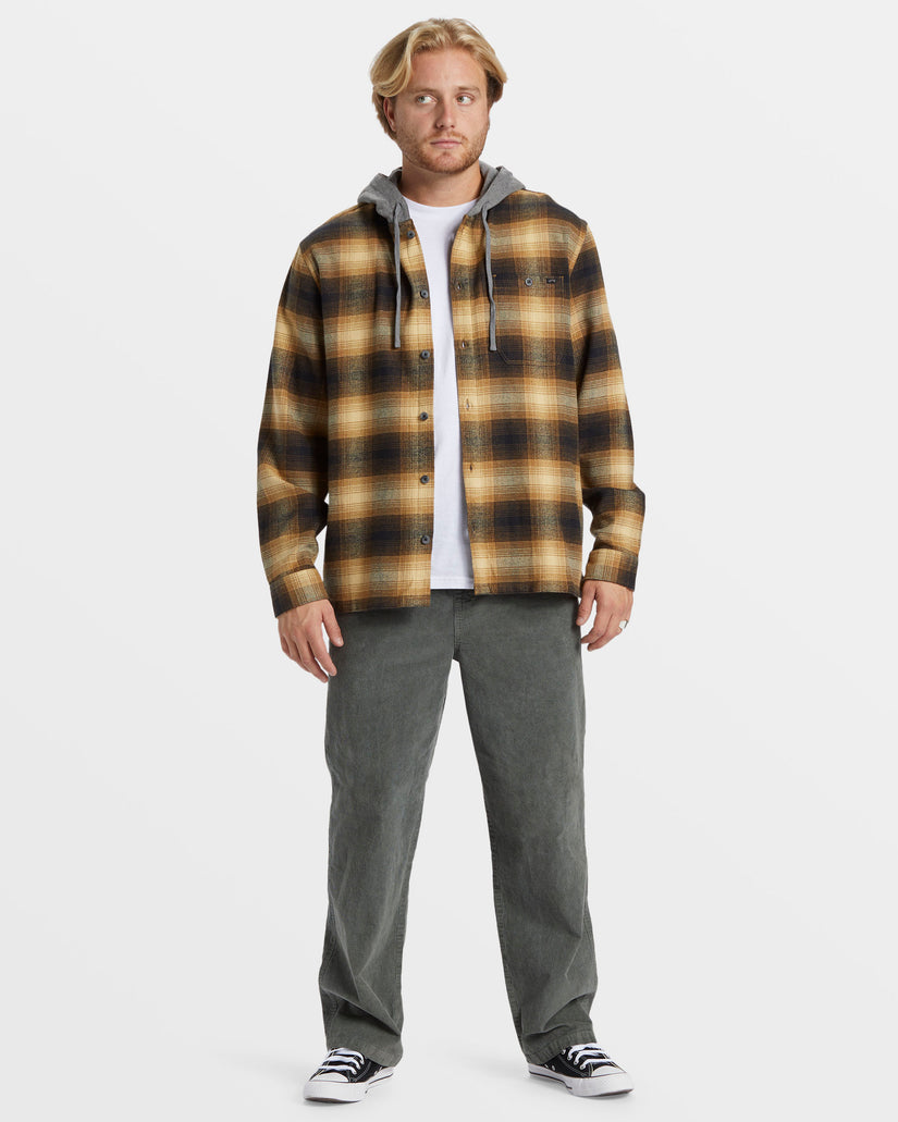 Baja Hooded Long Sleeve Flannel Shirt - Otter