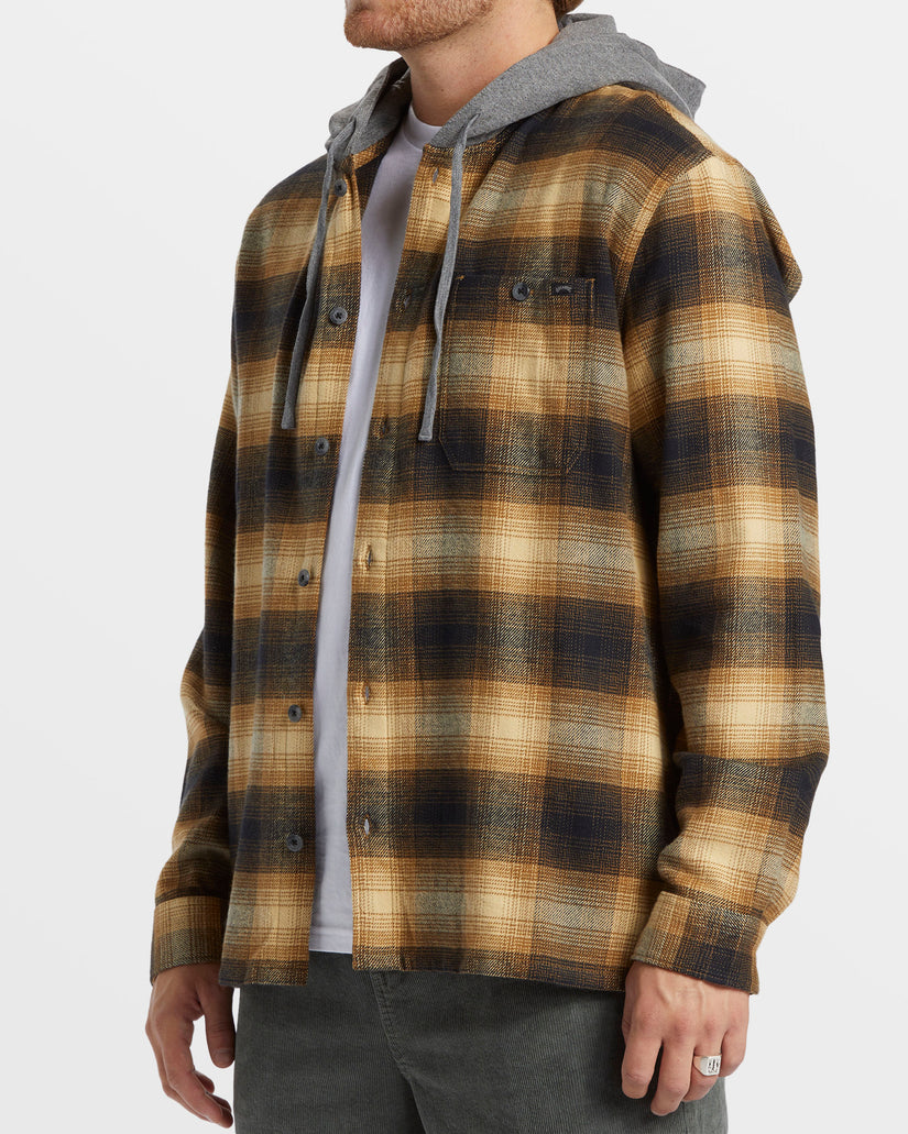 Baja Hooded Long Sleeve Flannel Shirt - Otter