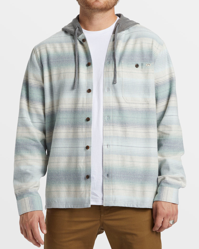 Baja Hooded Long Sleeve Flannel Shirt - Dune