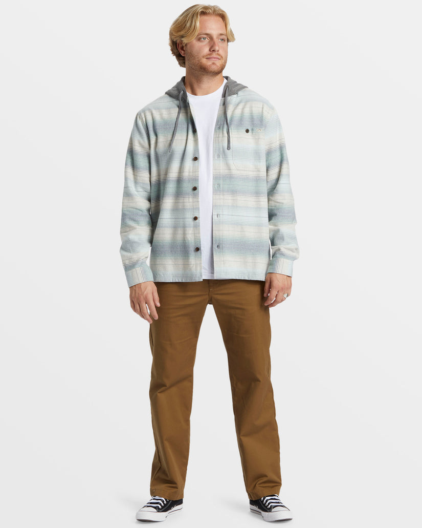 Baja Hooded Long Sleeve Flannel Shirt - Dune