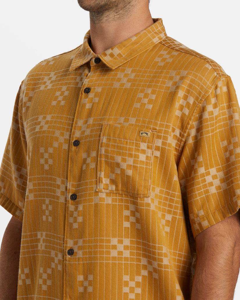 Sundays Jacquard Short Sleeve Shirt - Dijon