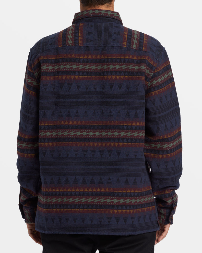 Offshore Jacquard Flannel Long Sleeve Shirt - Dusty Navy