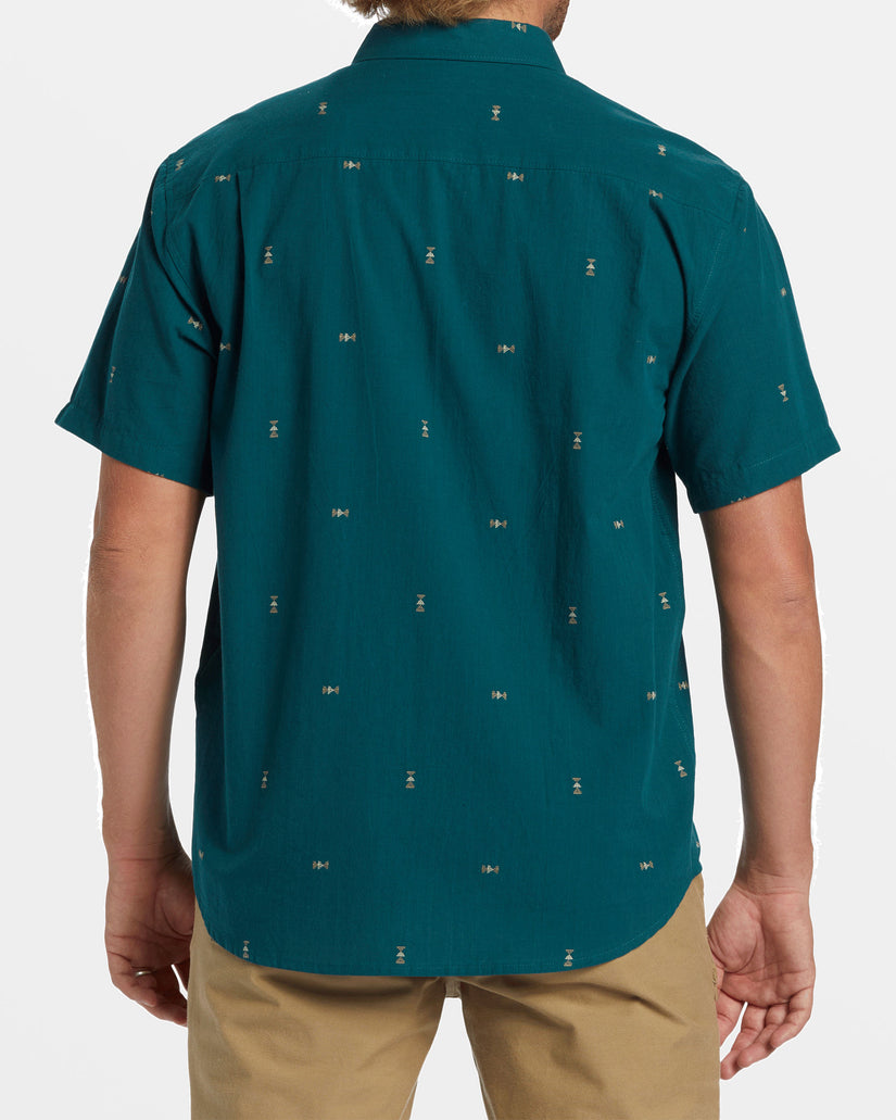 All Day Jacquard Short Sleeve Shirt - Real Teal