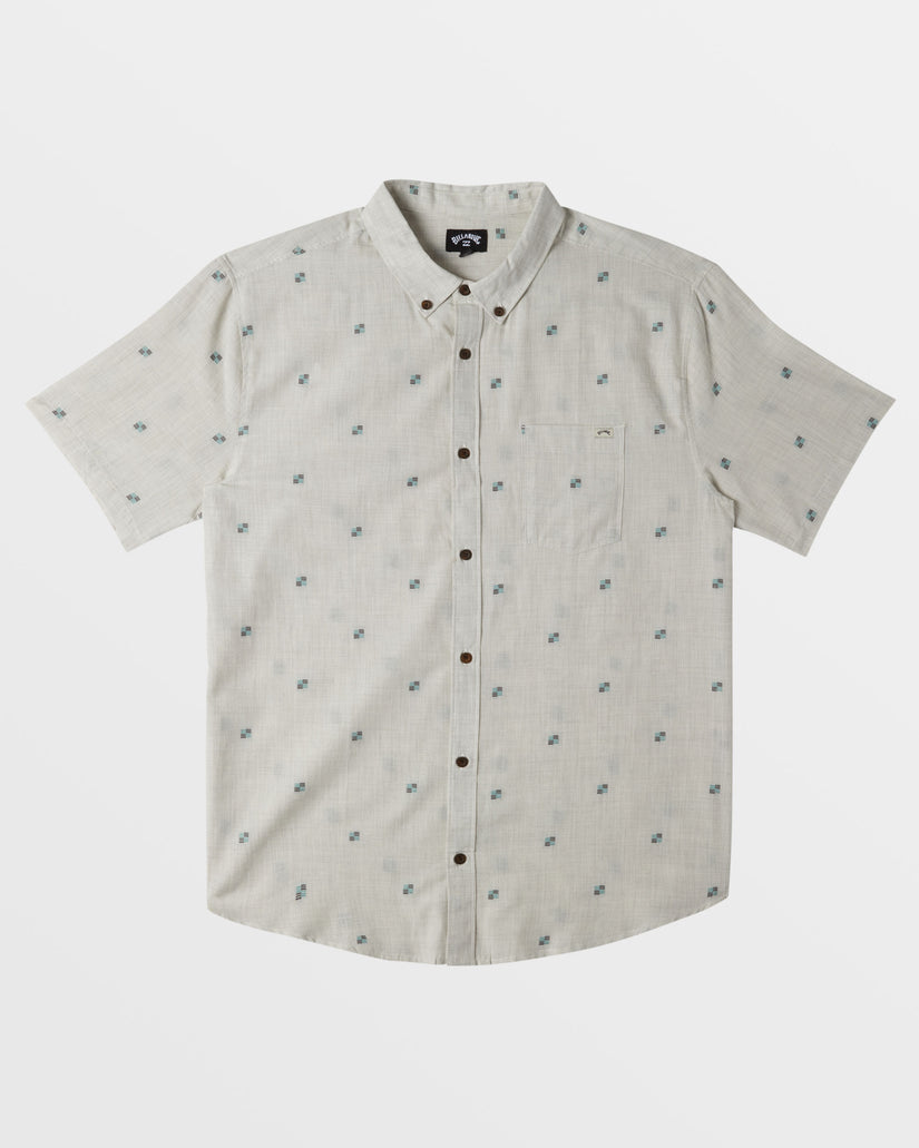 All Day Jacquard Short Sleeve Shirt - Stone