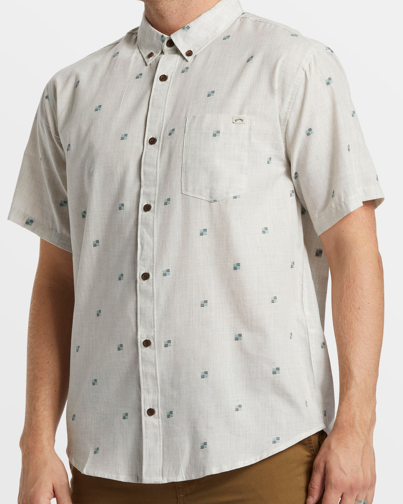 All Day Jacquard Short Sleeve Shirt - Stone