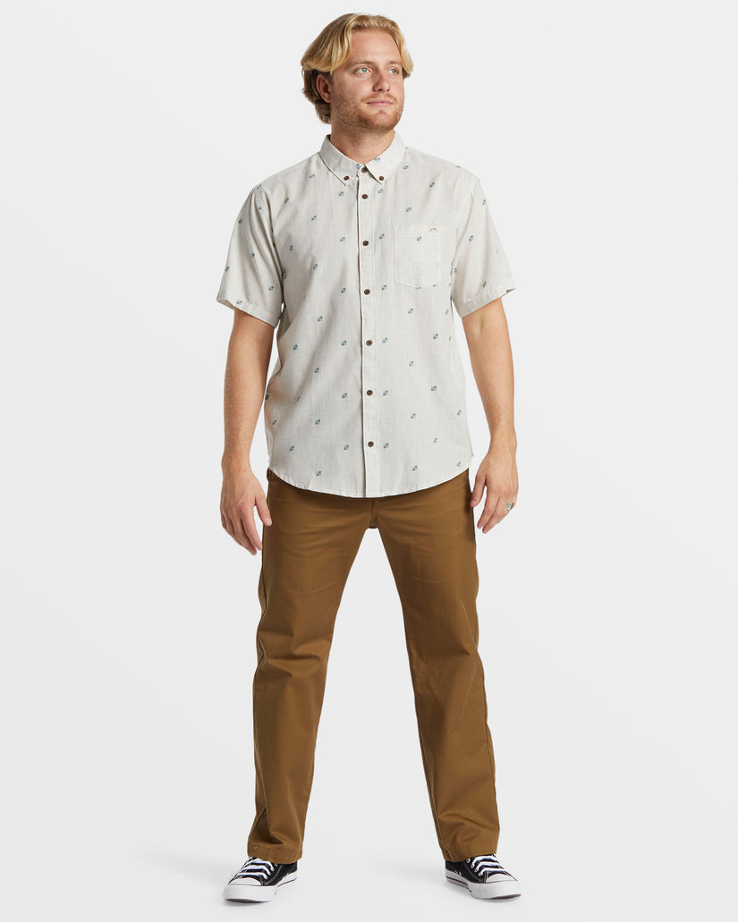 All Day Jacquard Short Sleeve Shirt - Stone