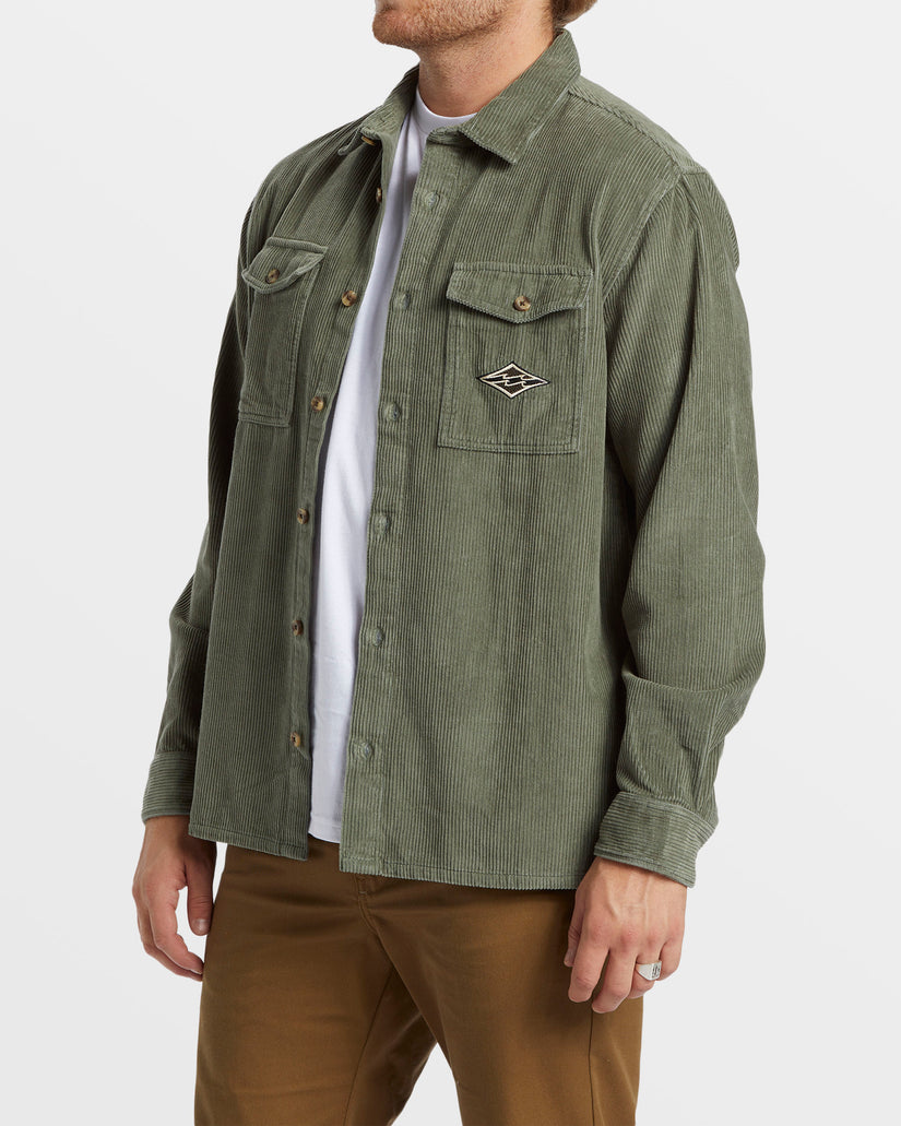 Bong Days Long Sleeve Cord Shirt - Sage