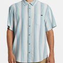 All Day Stripe Short Sleeve Shirt - Dusty Navy