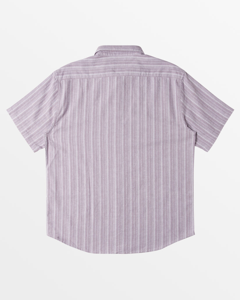 All Day Stripe Short Sleeve Shirt - Grey Violet