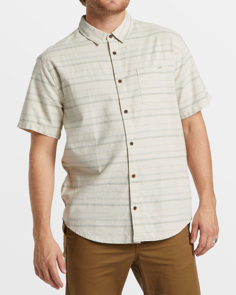 All Day Stripe Short Sleeve Shirt - Sage