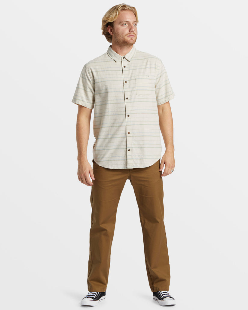 All Day Stripe Short Sleeve Shirt - Sage