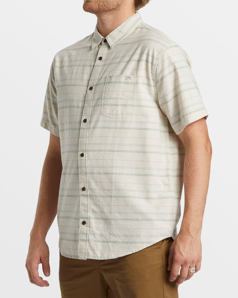 All Day Stripe Short Sleeve Shirt - Sage