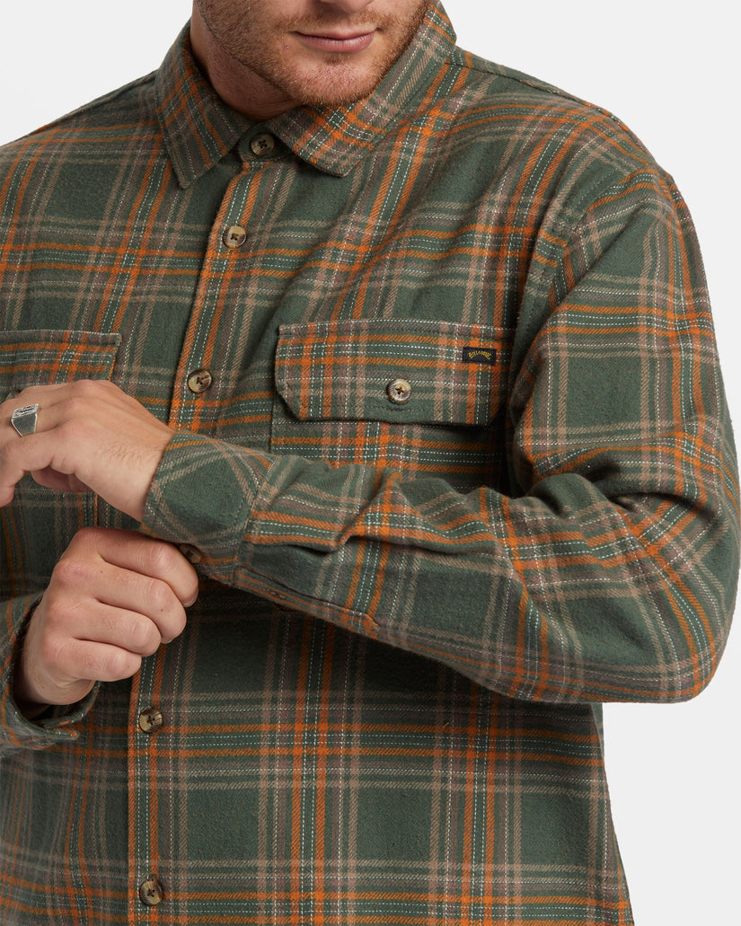 Offshore Long Sleeve Flannel Shirt - Fern