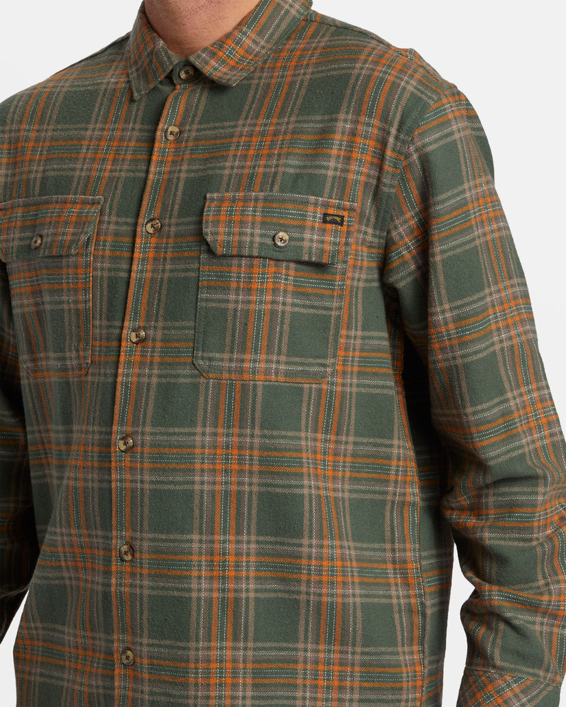 Offshore Long Sleeve Flannel Shirt - Fern