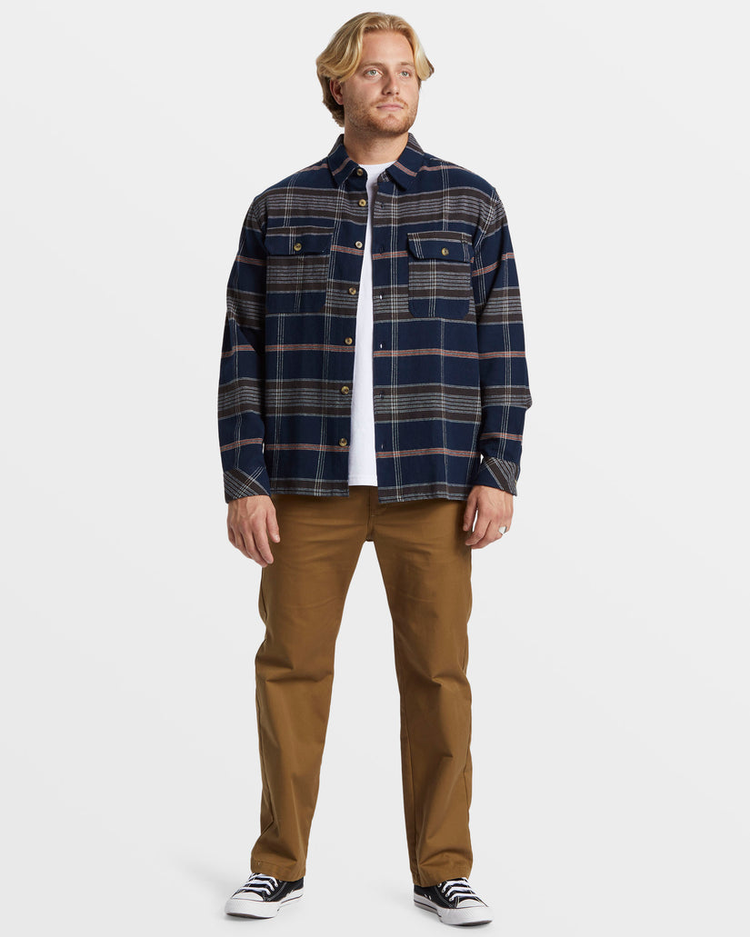 Offshore Long Sleeve Flannel Shirt - Navy