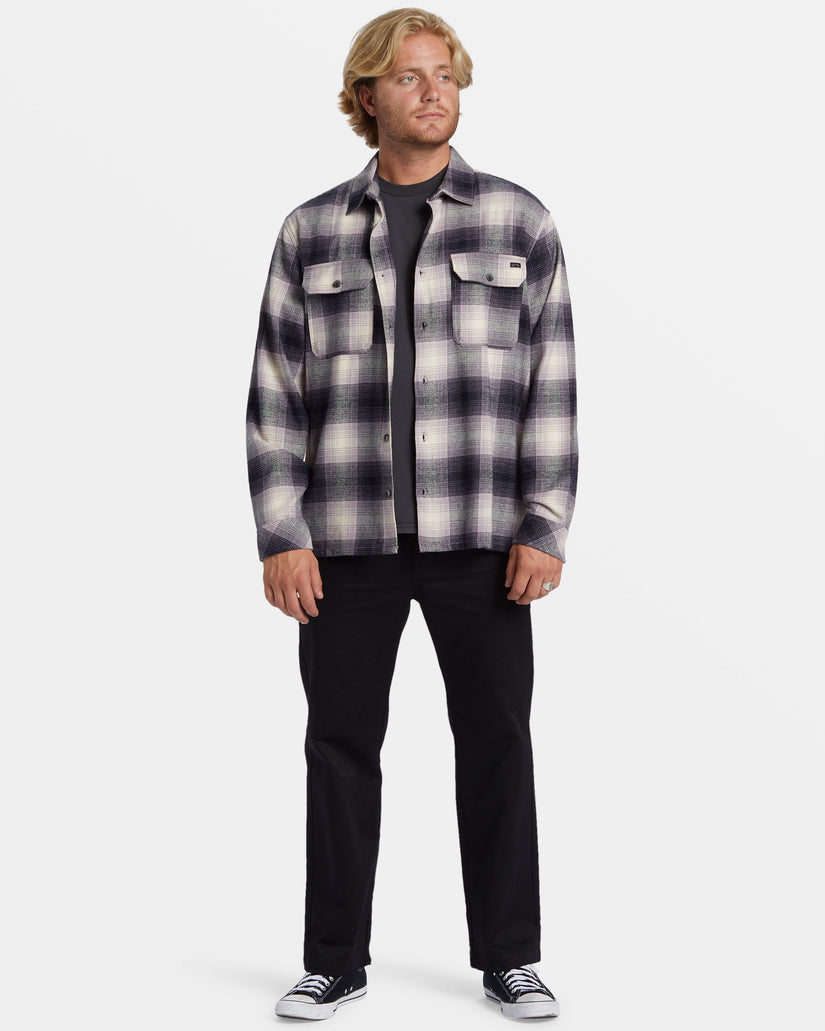 Offshore Long Sleeve Flannel Shirt - Purple Ash