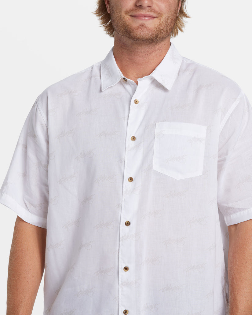 Script Short Sleeve Shirt - White