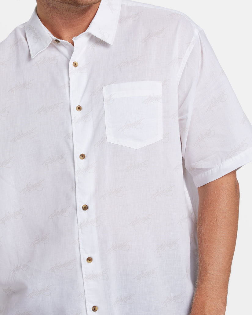 Script Short Sleeve Shirt - White