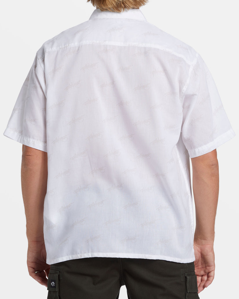 Script Short Sleeve Shirt - White