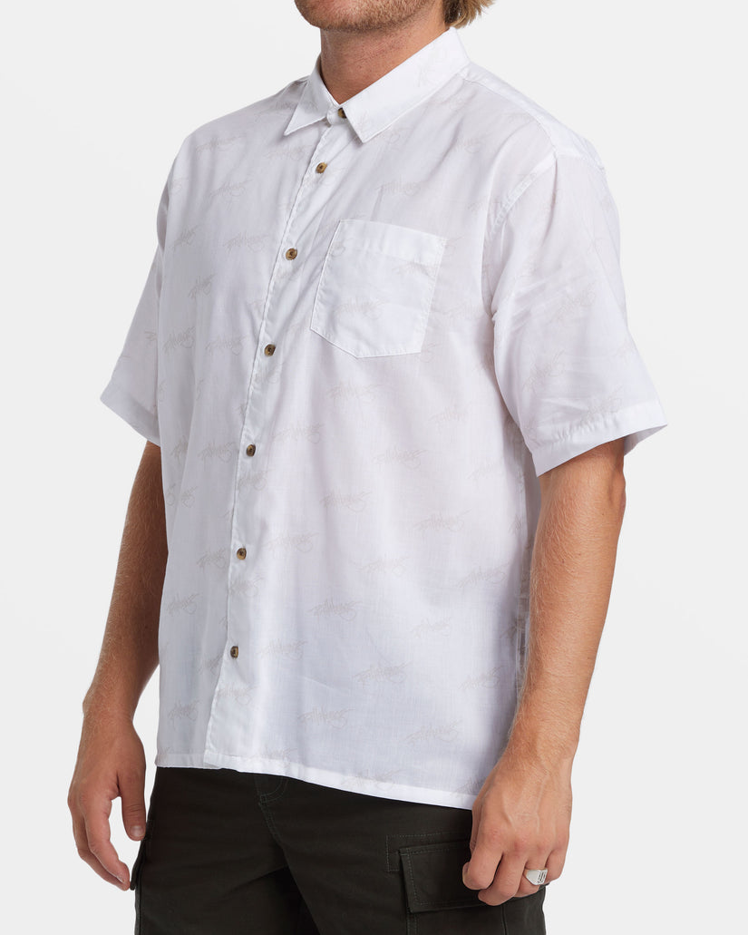 Script Short Sleeve Shirt - White