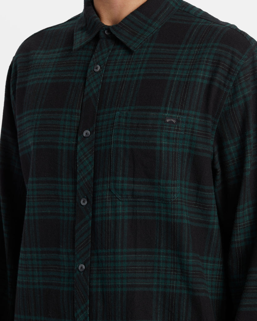 Coastline Long Sleeve Flannel Shirt - Black