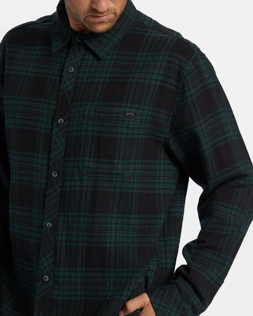 Coastline Long Sleeve Flannel Shirt - Black