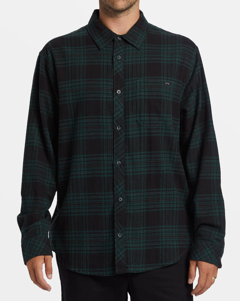 Coastline Long Sleeve Flannel Shirt - Black